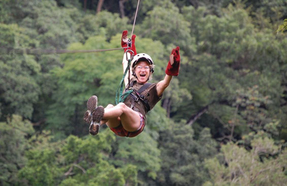 Carol Agle on Zip Line